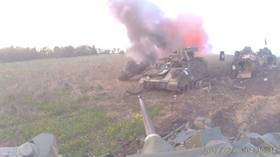 Destruction of Western-supplied armor filmed from Ukrainian vehicle (VIDEO)