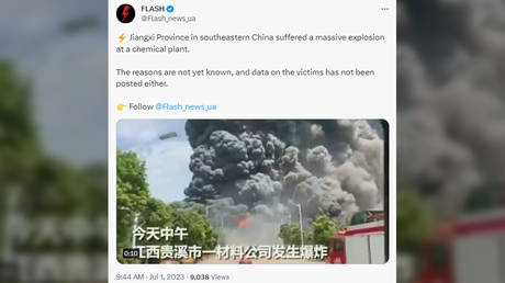 Fire engulfs chemical plant in China (VIDEO)