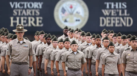 Recruits attend a September 2022 graduation ceremony from basic training at Fort Jackson in Columbia, South Carolina.