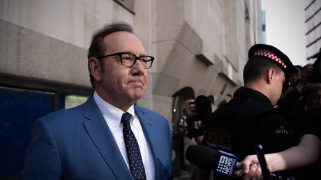 Actor Kevin Spacey leaves the Central Criminal Court on July 14, 2022 in London, England