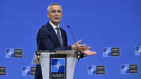 NATO Secretary General Jens Stoltenberg gives a press conference at the NATO headquarters in Brussels, on July 7, 2023.