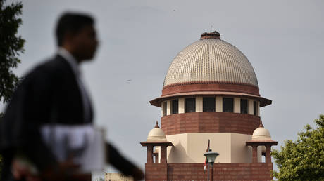 A view of the Supreme Court building in New Delhi, India.