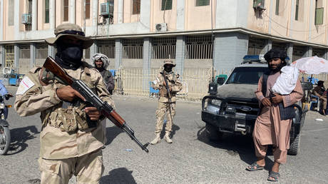 FILE PHOTO. Taliban fighters in Kabul, Afghanistan.