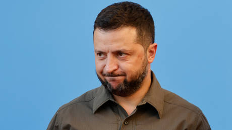 Ukrainian President Volodymyr Zelensky ahead of the social dinner during the NATO summit in Vilnius, Lithuania.