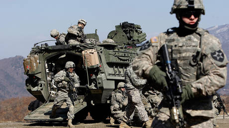 FILE PHOTO: US soldiers participate in Key Resolve/Foal Eagle exercise in Pocheon, South Korea.