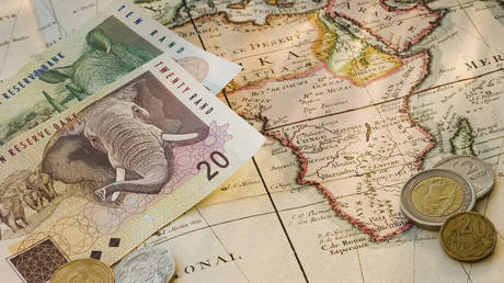 South African currency on map