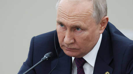 Vladimir Putin looks on during a meeting at the Russia Africa Summit in St. Petersburg, Russia, July 28, 2023