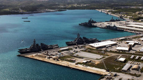 The US Naval Base Guam at Apra Harbor.