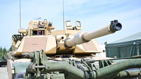 FILE PHOTO: A US Army M1A1 Abrams tank