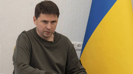 Mikhail Podoliak speaks during an interview with The Associated Press in Kiev, Ukraine, September 28, 2022