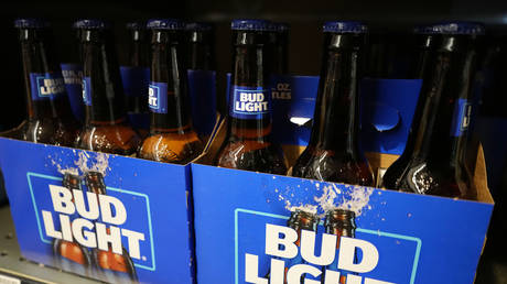 Bottles of Bud Light beer are seen at a grocery store in Glenview, Illinois, April 25, 2023