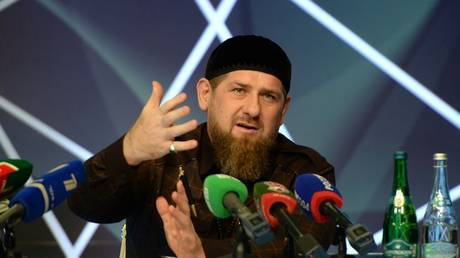Chechnya's regional President Ramzan Kadyrov delivers a speech during his annual news conference, in Grozny, Russia's Chechen Republic.