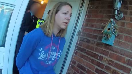Police bodycam footage shows the arrest of Lucy Letby at her home in Chester, Britain, July 3, 2018