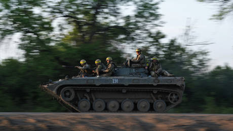 FILE PHOTO.  Ukrainian soldiers in Bakhmut.