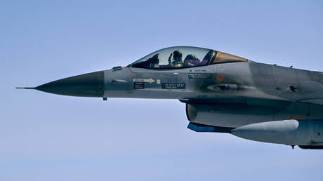 FILE PHOTO. A Dutch Air Force F-16 fighter jet.