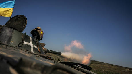 FILE PHOTO: A Ukrainian infantry fighting vehicle during a training exercise