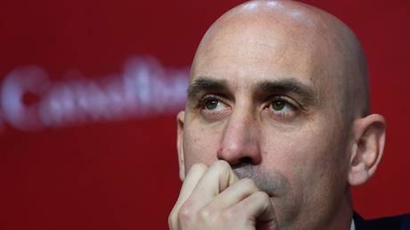 FILE PHOTO: Luis Rubiales attends a press conference in Madrid, Spain, November 27, 2019