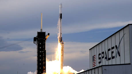A SpaceX Falcon 9 rocket lifts off from  the Kennedy Space Center in Cape Canaveral, Florida, May 21, 2023