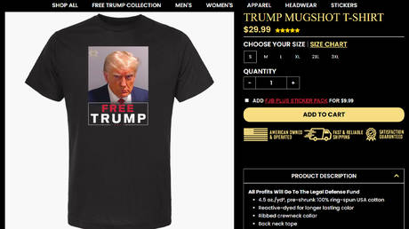 Trump mugshot turned into merch