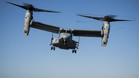 An Osprey assault support aircraft.