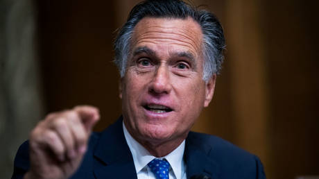 US Senator Mitt Romney speaks during a March 15 committee hearing in Washington.