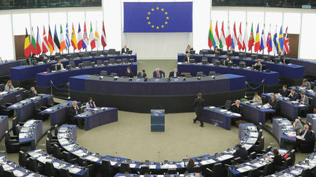 A general view inside the European Parliament