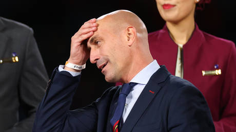 Luis Rubiales,President of Spain's football federation during the FIFA Women's World Cup Australia & New Zealand 2023 Final match between Spain and England at Stadium Australia on August 20, 2023 in Sydney, Australia