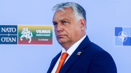 FILE PHOTO: Hungarian Prime Minister Viktor Orban attends the NATO leaders’ summit in Vilnius, Lithuania