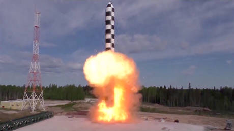 FILE PHOTO: Testing the new Sarmat ballistic missile.