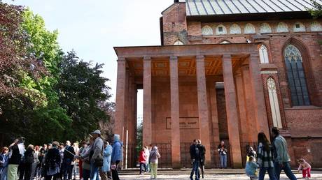 Tomb of Kant next to the Königsberg Cathedral on the Kant Island, Kaliningrad, Kaliningrad Oblast, Russia