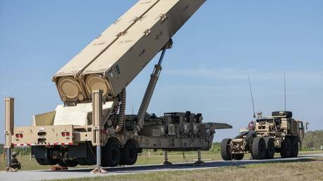 A Long-Range Hypersonic Weapon (LRHW) system deployed to Cape Canaveral for testing.