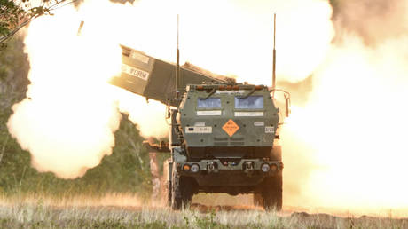 FILE PHOTO: A high mobility rocket system (HIMARS) is fired as part of a live fire exercise.