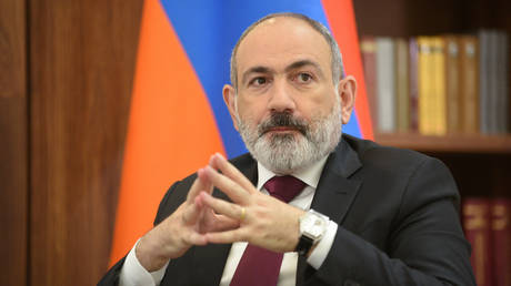 Armenian Prime Minister Nikol Pashinyan gives an interview to AFP in Yerevan on July 21, 2023.