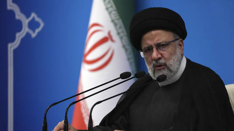 FILE PHOTO: Iranian President Ebrahim Raisi speaks during a press conference in Tehran, Iran,  Aug. 29, 2023