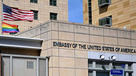 FILE PHOTO: The US embassy in Moscow