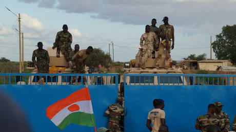 FILE PHOTO: Security measures increased after thousands of people gather in front of the French military base demanding the French soldiers to leave the country, in the capital Niamey on September 3, 2023