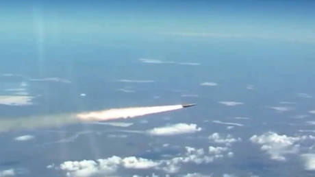 The launch of the Kinzhal air-launched ballistic missile.