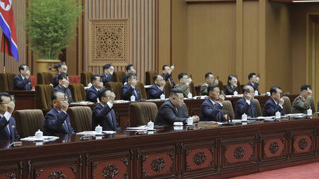 North Korean leader Kim Jong-un attends a meeting of the country's parliament in Pyongyang, September 26-27, 2023