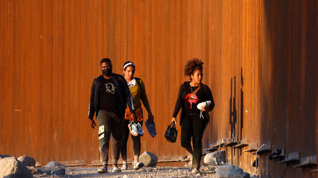 Cubans arrive in the US via the Mexican border at Yuma, Arizona