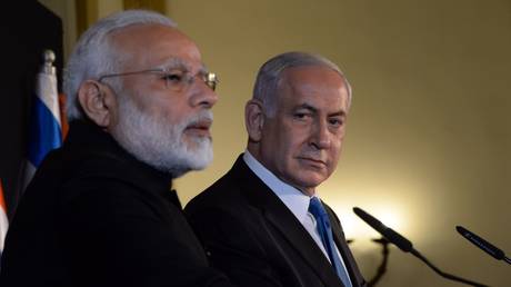 FILE PHOTO: Narendra Modi and  Benjamin Netanyahu.