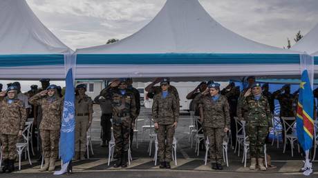 FILE PHOTO: Peacekeepers part of The United Nations Organization Stabilization Mission in the Democratic Republic of the Congo (MONUSCO).