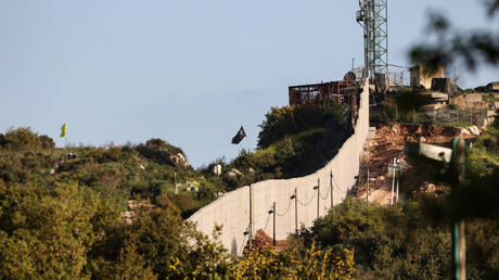 A general view of the Israeli-Lebanese border wall on April 8, 2023