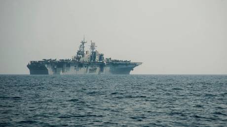 FILE PHOTO: The USS Bataan, an amphibious assault ship, seen in the Persian Gulf.