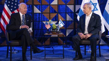 President Joe Biden meets Israeli Prime Minister Benjamin Netanyahuin Tel Aviv