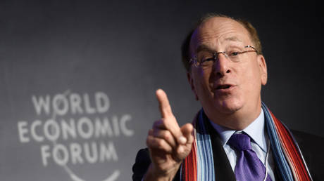 BlackRock Chair and CEO Laurence D. Fink attends a session at the World Economic Forum (WEF) annual meeting in Davos, on January 23, 2020.