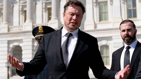 Elon Musk departs following a meeting in the office of US House Speaker Kevin McCarthy (R-CA), at the US Capitol in Washington, DC, on September 13, 2023.