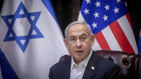 FILE PHOTO: Israeli Prime Minister Benjamin Netanyahu during a meeting with US President Joe Biden in Tel Aviv