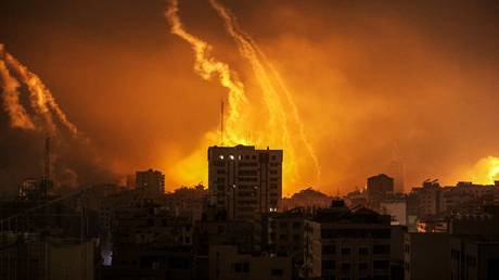The Israeli army conducts airstrikes in Gaza, October 28, 2023