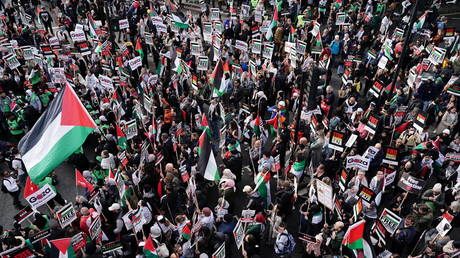 Thousands of pro-Palestinian demonstrators hit streets of London (VIDEO)