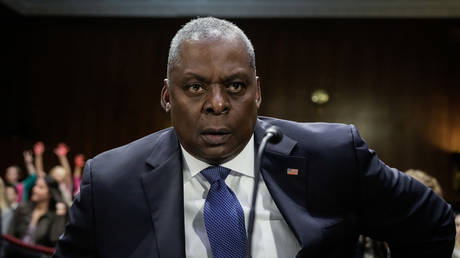 US Secretary of Defense Lloyd Austin at the Senate Appropriations Committee hearing on Capitol Hill, October 31, 2023.